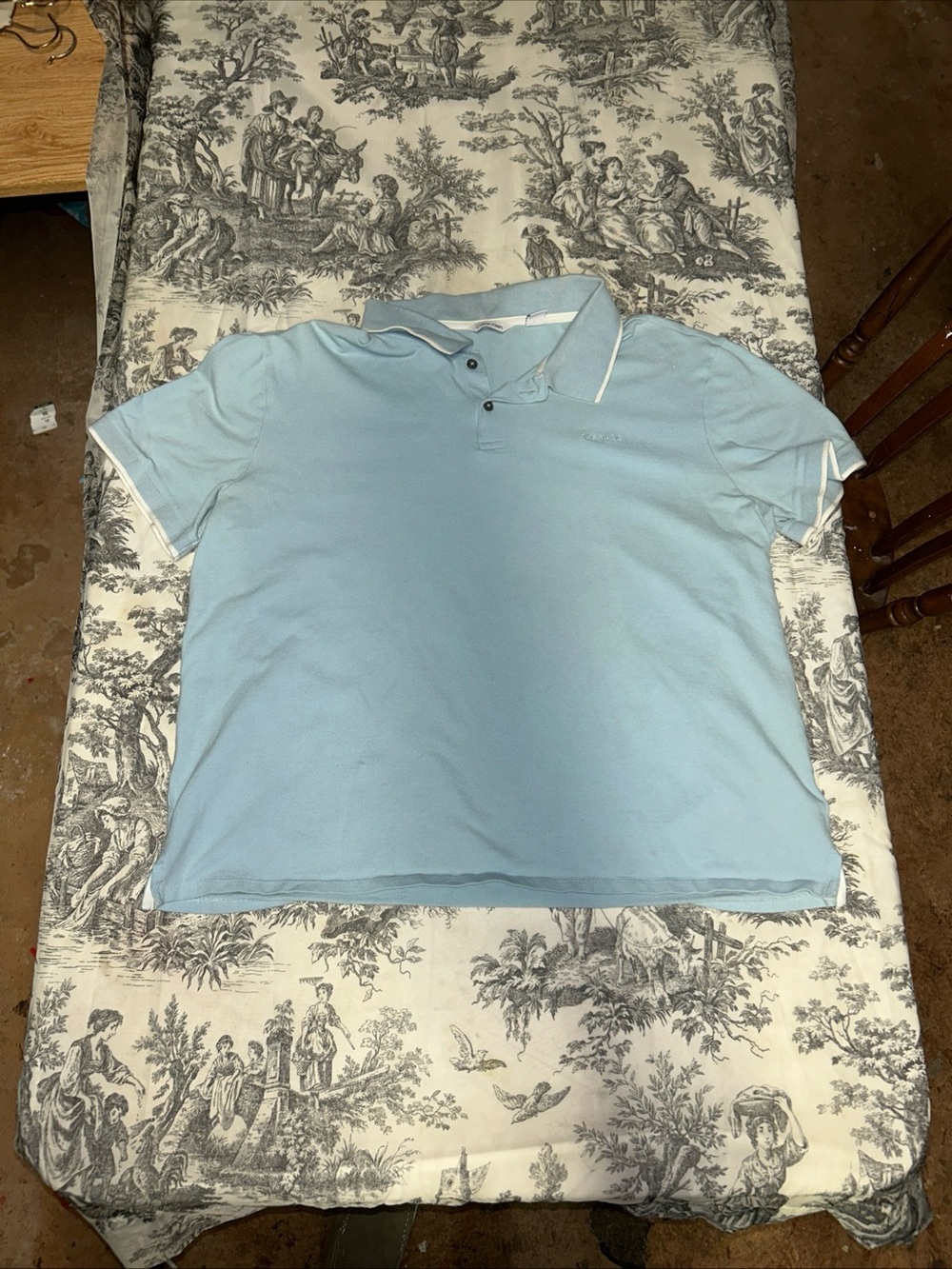 Calvin Klein Light Blue Polo with White Trim